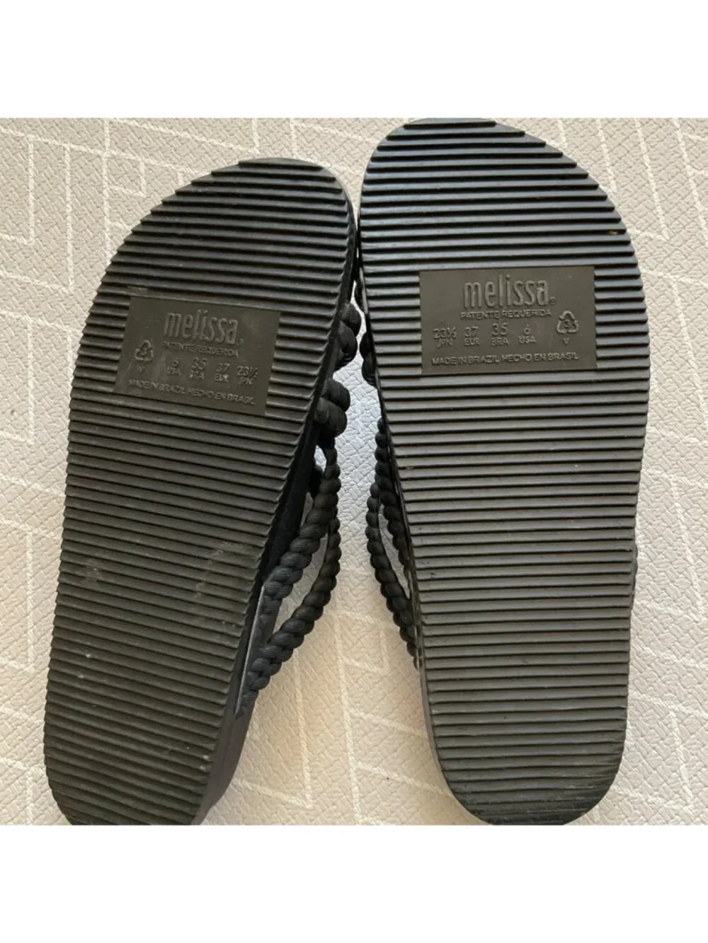 Melissa Black Braid gel slippers Slide size6 eu37